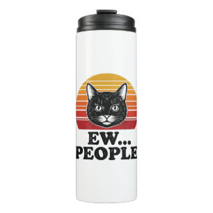 Bouteilles Isothermes T-shirt drôle de chat noir Ew personnes rétro Suns