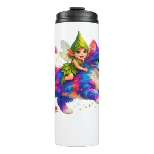 Bouteilles Isothermes T-shirt Fairy Riding Colorful Cat – T-shirt FaMign