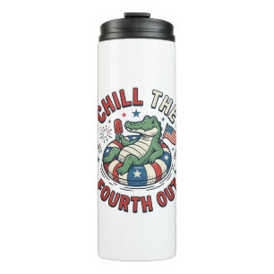 Bouteilles Isothermes T-shirt patriotique Chill The Fourth Out Alligator