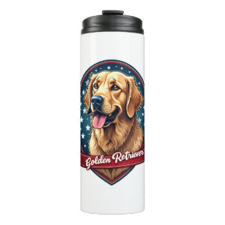 Bouteilles Isothermes T-Shirt vintage à crête de Golden Retriever patrio