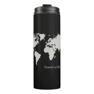Bouteilles Isothermes T-shirt World Traveler par Travel is Life