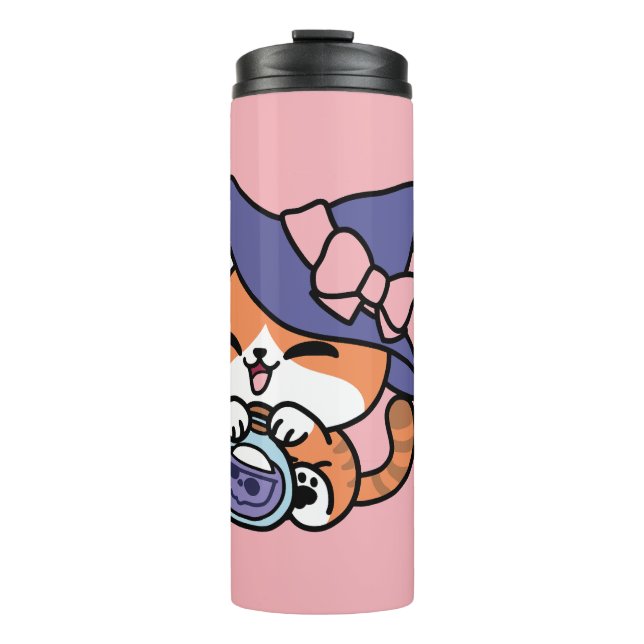 Bouteilles Isothermes Tabby Witch Brew – Joli design de chat pour Hallow (Devant)