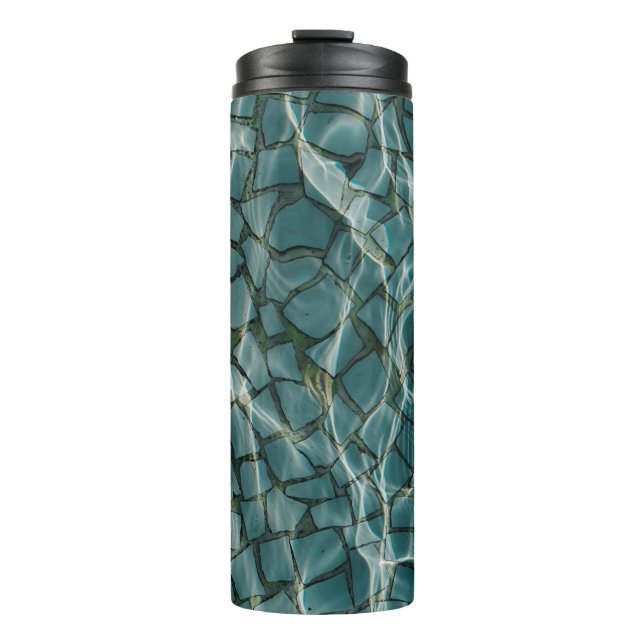 Bouteilles Isothermes Tableau abstrait bleu et blanc (Devant)