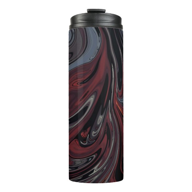 Bouteilles Isothermes Tableau abstrait gris et rouge (Devant)