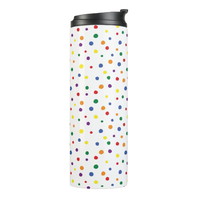 Bouteilles Isothermes Taches de polka arc-en-ciel (Tourné sur la gauche)