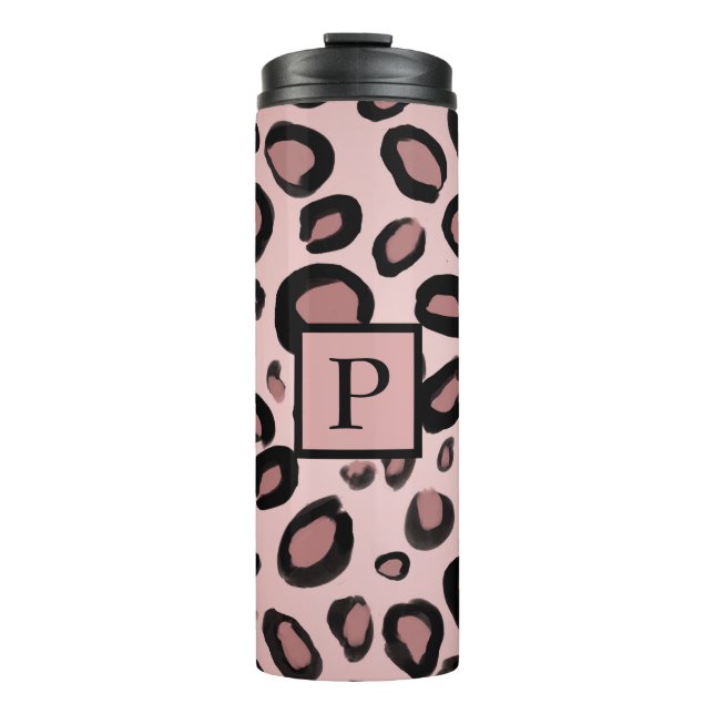 Bouteilles Isothermes Taches imprimées léopard guépard peintes en rose e (Devant)