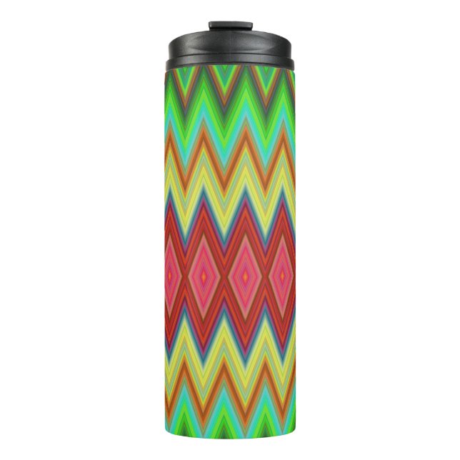 Bouteilles Isothermes Tall tumbler featuring vibrant zigzag patterns  (Devant)