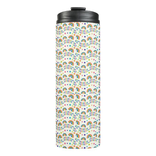 Bouteilles Isothermes Tall tumbler with a black lid, featuring a playful (Devant)