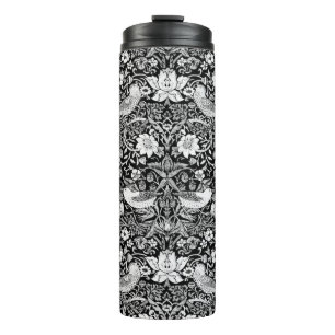 Bouteilles Isothermes Tapisserie Art Nouveau Oiseau & Fleur, Noir & Blan