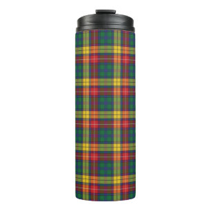 Bouteilles Isothermes Tartan Clan Buchanan Carreaux Vert Rouge