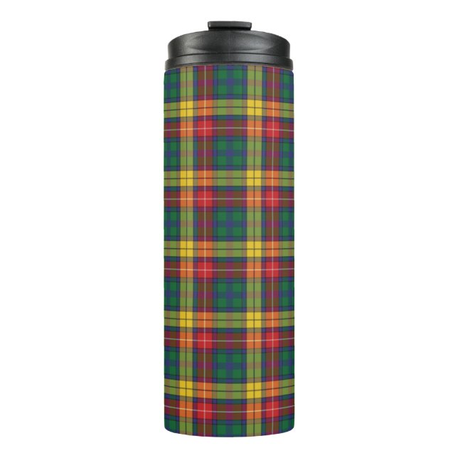 Bouteilles Isothermes Tartan Clan Buchanan Plaid Green Red Check (Devant)