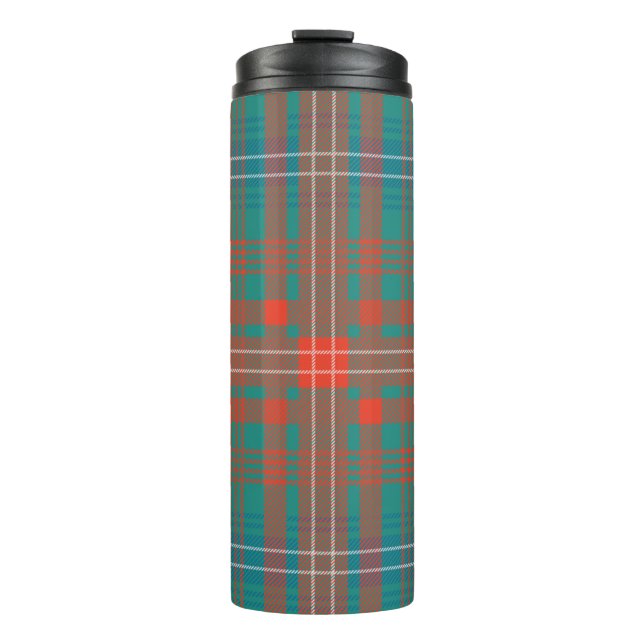 Bouteilles Isothermes Tartan Clan Wilson Plaid Orange Turquoise Check (Devant)