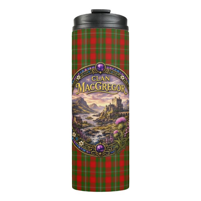 Bouteilles Isothermes Tartan du clan écossais MacGregor (Devant)