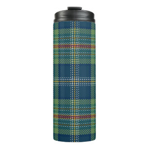 Bouteilles Isothermes Tartan écossais bleu et vert à carreaux