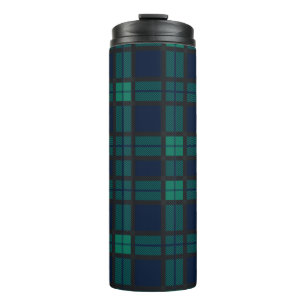 Bouteilles Isothermes Tartan écossais Clan Black Watch Bleu Noir à carre