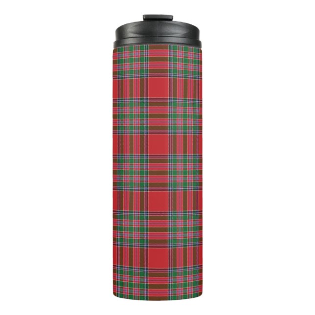 Bouteilles Isothermes Tartan écossais du clan MacBean rouge vert à carre (Devant)