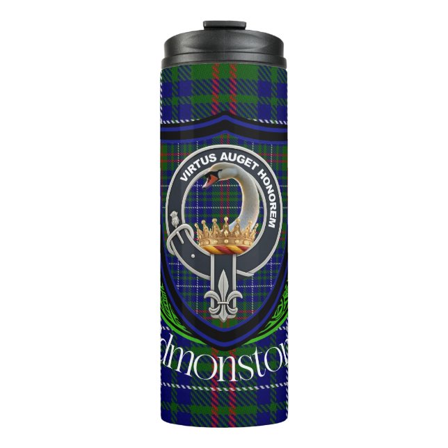 Bouteilles Isothermes Tartan et blason du clan écossais Edmonstone (Devant)