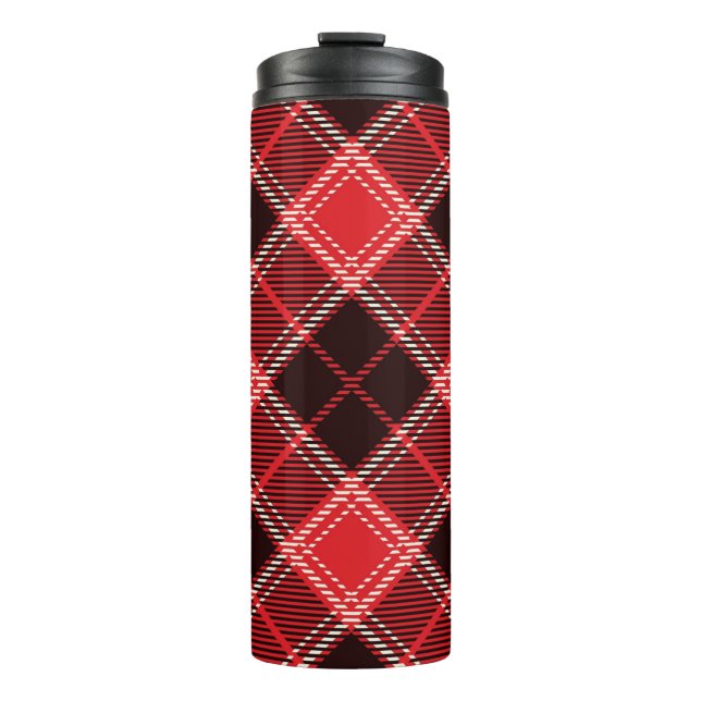 Bouteilles Isothermes Tartan Noir Rouge (Devant)