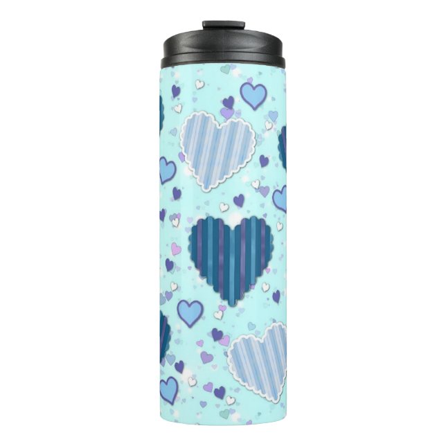 Bouteilles Isothermes Tasse à café Pretty Blue Hearts (Devant)