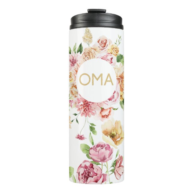 Bouteilles Isothermes Tasse Cadeau Oma Florale (Devant)
