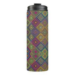 Bouteilles Isothermes Tasse de voyage avec motif géométrique vibrant