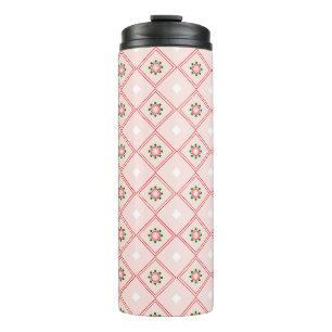 Bouteilles Isothermes Tasse de voyage avec un motif géométrique rose et