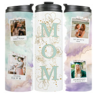 Tasse de voyage maman photo café vert menthe