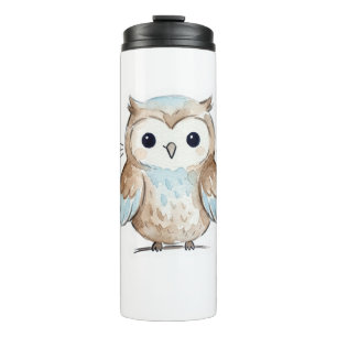 Bouteilles Isothermes Tasse de voyage thermique Chouette aquarelle migno