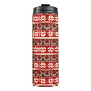 Bouteilles Isothermes Tasse imitation tricot flocons de neige rennes