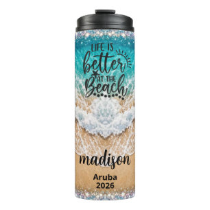 Bouteilles Isothermes Tasse personnalisée avec nom pour des vacances en