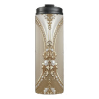 Tasse thermique à cadre doré orné de perles