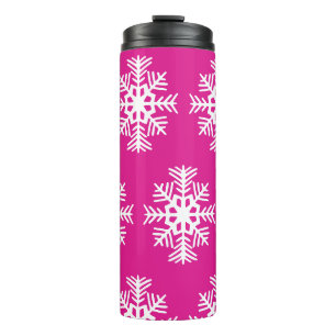 Bouteilles Isothermes Tasse thermique à café Flocons de neige rose vif