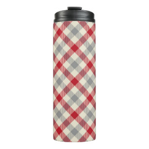 Bouteilles Isothermes Tasse thermique à carreaux de style fermier rouge
