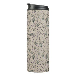 Bouteilles Isothermes Tasse Thermique à Motif Botanique de Lavande