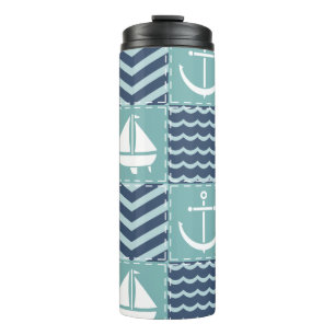 Bouteilles Isothermes Tasse thermique à motif de courtepointe nautique