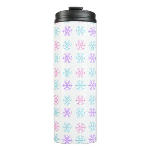 Bouteilles Isothermes Tasse Thermique à Motif Flocon de Neige Pastel