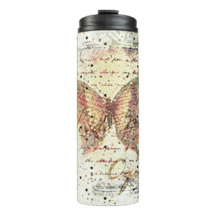 Bouteilles Isothermes Tasse thermique à motif papillon vintage
