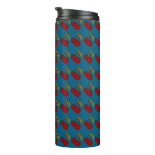 Bouteilles Isothermes Tasse Thermique à Motif Rétro Cerise - Bleu Sarcel
