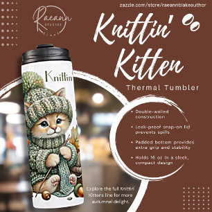 Bouteilles Isothermes Tasse Thermique Adorable avec Chatons Tricoteurs