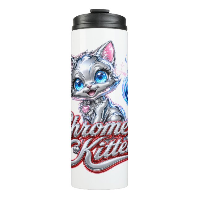 Bouteilles Isothermes Tasse Thermique CHATON CHROME (Devant)