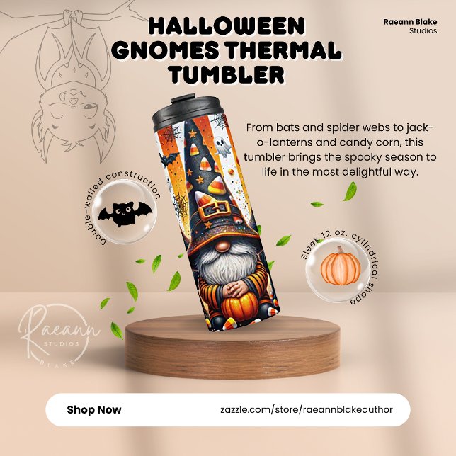 Bouteilles Isothermes Tasse thermique de gnomes d'Halloween (Créateur téléchargé)