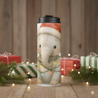 Bouteilles Isothermes Tasse Thermique de Noël Éléphant à Points Doux