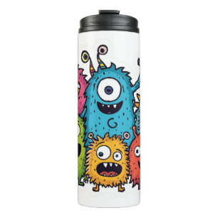 Bouteilles Isothermes Tasse Thermique Drôle de Groupe de Monstres