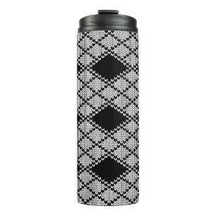 Bouteilles Isothermes Tasse thermique en tricot argyles noir