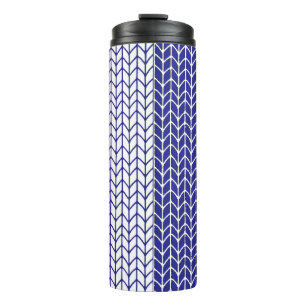 Bouteilles Isothermes Tasse thermique en tricot BLEU & BLANC