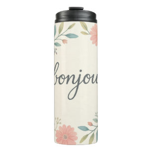 Bouteilles Isothermes Tasse thermique florale Bonjour 