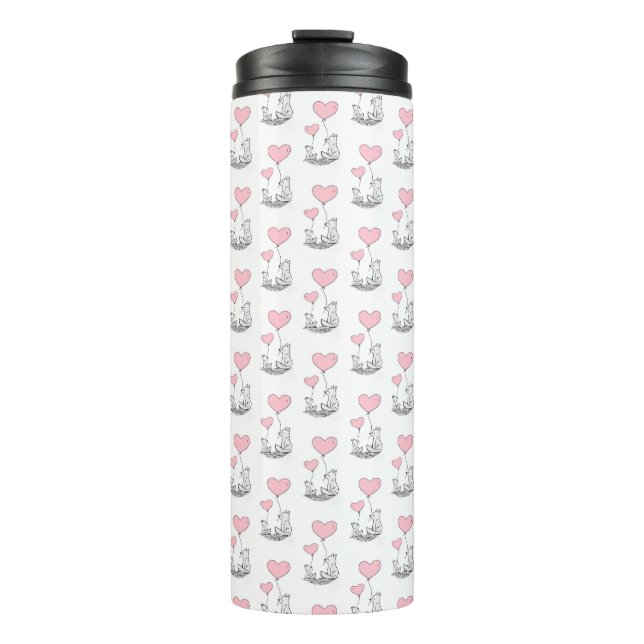Bouteilles Isothermes Tasse Thermique Foxy Pink Cœurs (Devant)