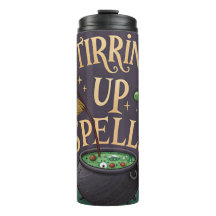 Tasse Thermique Halloween Sorcière Faisant Bouillo
