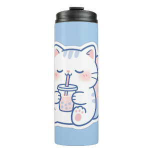 Bouteilles Isothermes Tasse Thermique Mignonne Kawaii Boba Cat Bubble Te