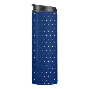 Bouteilles Isothermes Tasse thermique noire chic avec motif à pois blanc